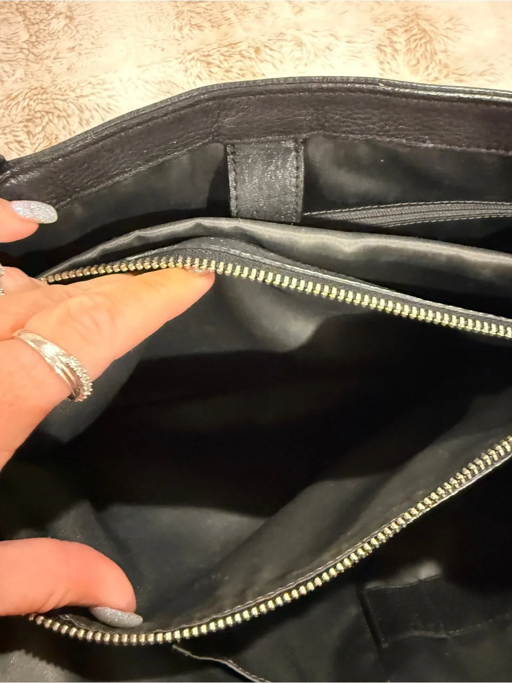 Coach Park Signature Large Carryall F23292 Black Jacquard Leather Tote Shoulder